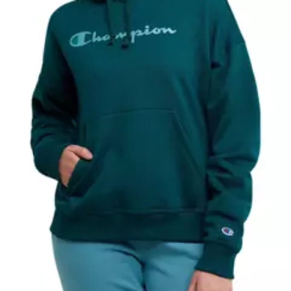 Champion hoodie green size medium